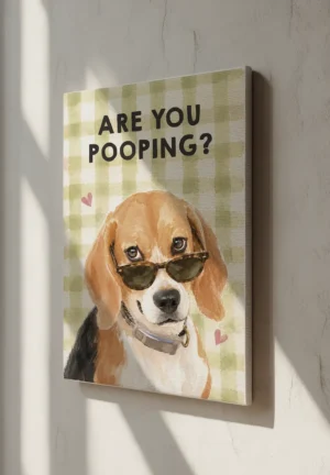 Lienzo personalizado con mascota «pooping»