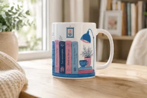 Taza para amantes de la lectura «Reading Corner»